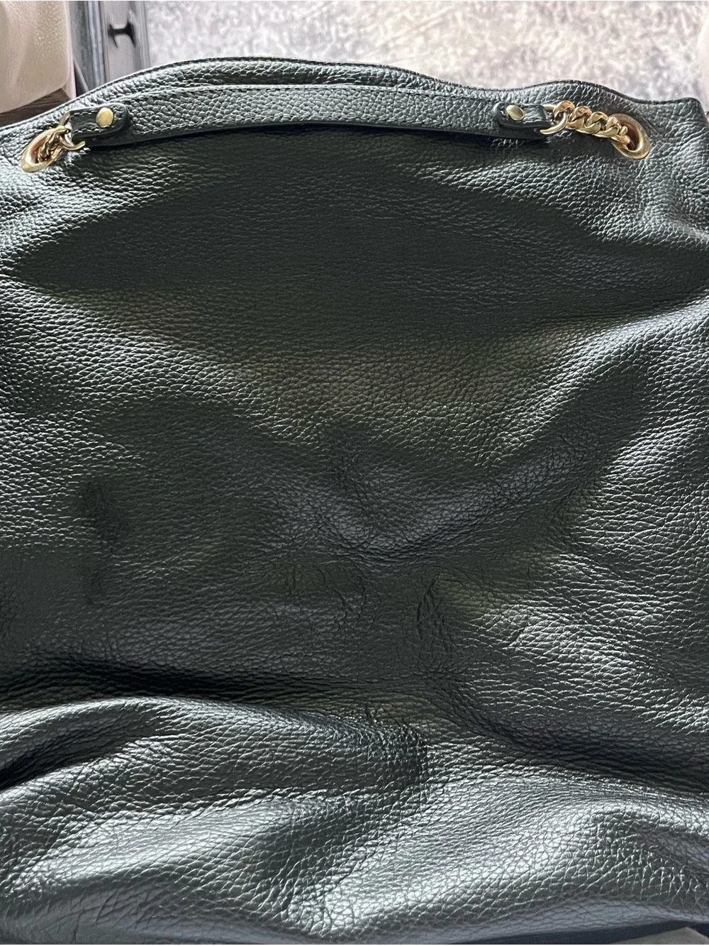 Michael Kors Black Satchel with Gold Chain Accents